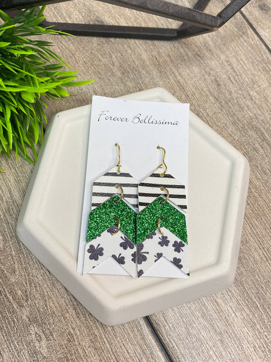 St Patricks Day Earrings | Lucky | Shamrock Earrings